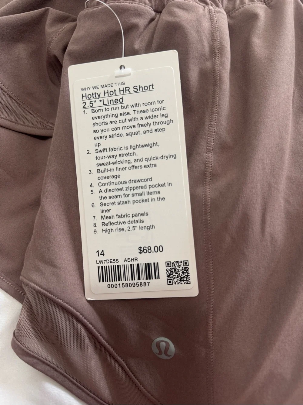 lululemon athletica Women's Hotty Hot HR shorts 2.5” lines - Ashen Rose
